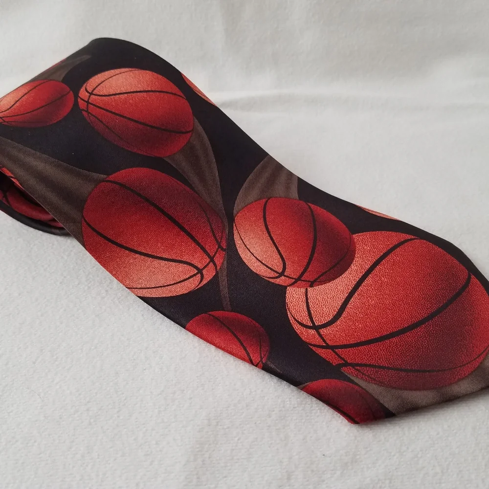 ☘️ Ralph Marlin Mens Neck Tie Just Balls Basketball Motion Sports March …